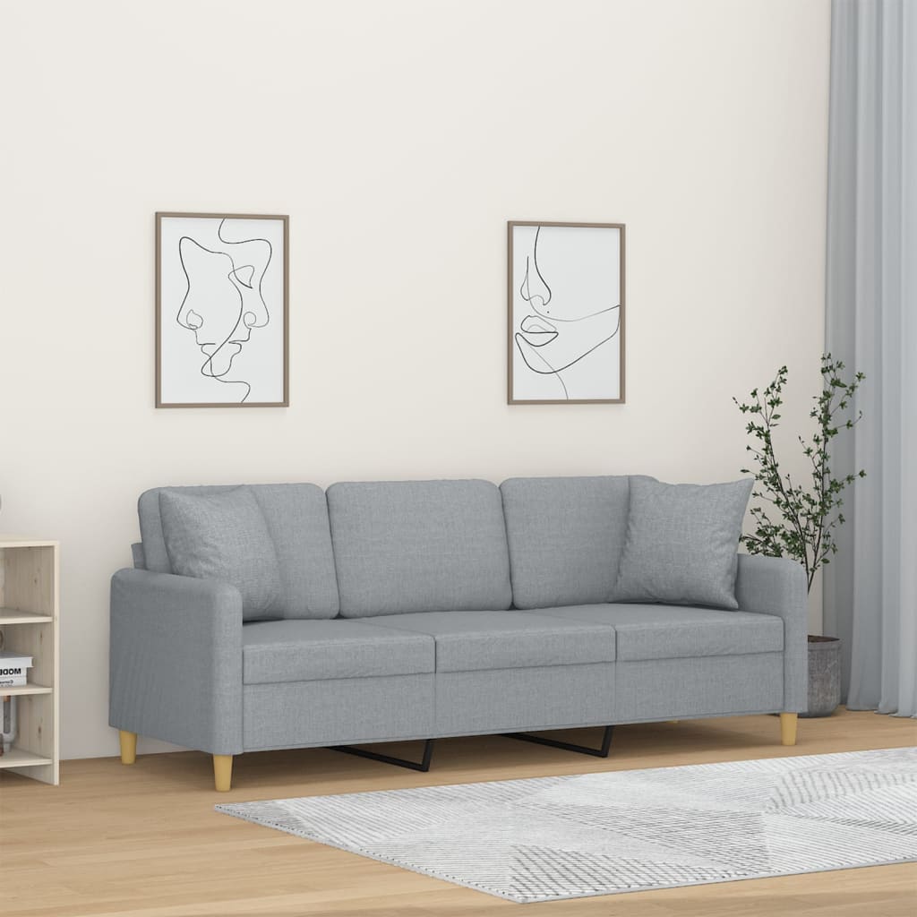 Trivietė Sofa Su Pagalvėlėmis, Spalvos, 180Cm, Audinys