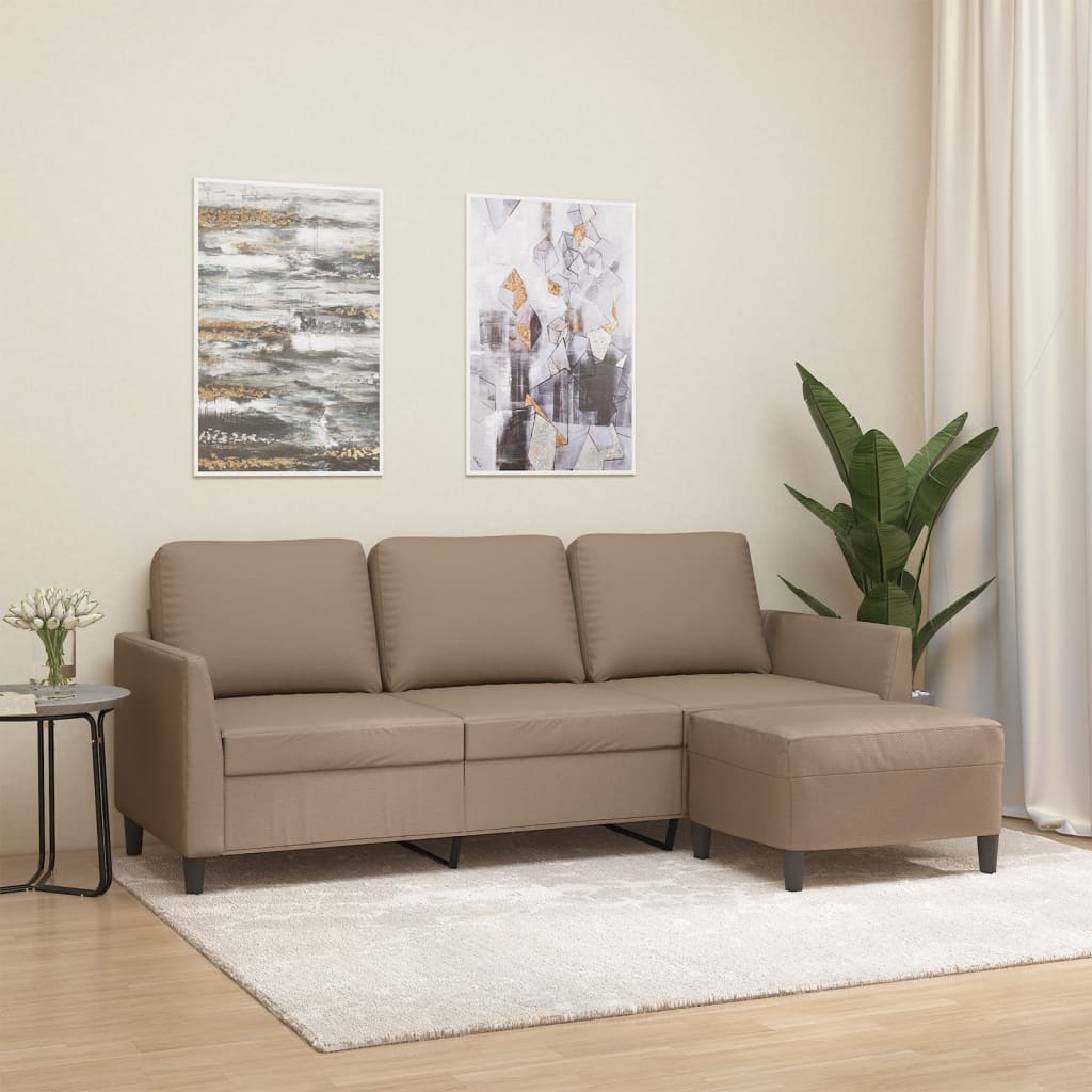 Trivietė Sofa Su Pakoja, S Spalvos, 180Cm, Dirbtinė Oda