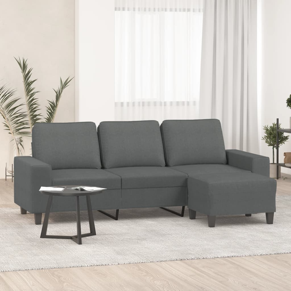 Trivietė Sofa Su Pakoja, Rudos Spalvos, 180Cm, Audinys