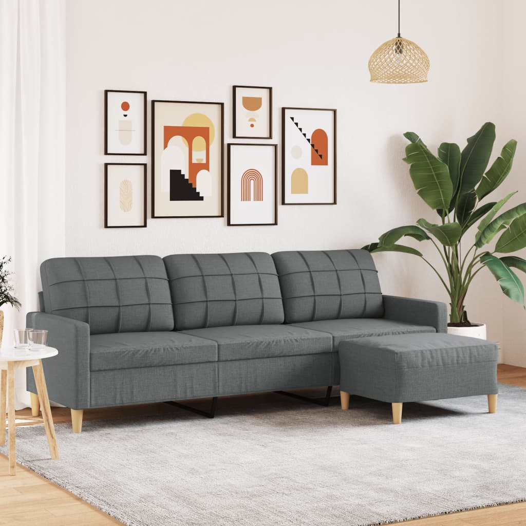Trivietė Sofa Su Pakoja, Rudos Spalvos, 180Cm, Audinys