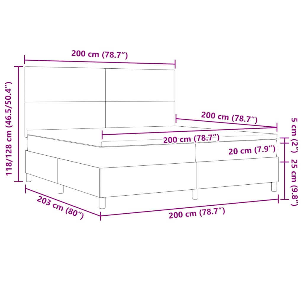 Kiemas Lova Šviesiai Pilka Ir Balta. 203 X 200 X 128 Cm