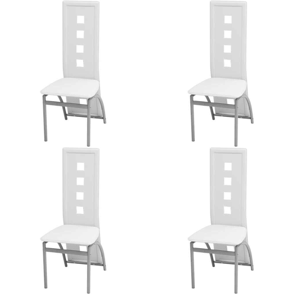 Valgomojo Kėdės, 4 Vnt., Juodos Spalvos, Dirbtinė Oda