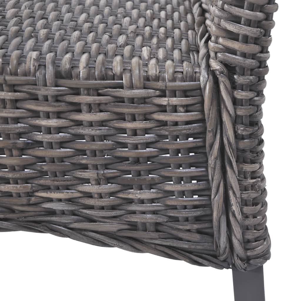 Valgomojo Kėdės, 2 Vnt., Rudos, Kubu Ratanas Ir Raudonmedžio Mediena