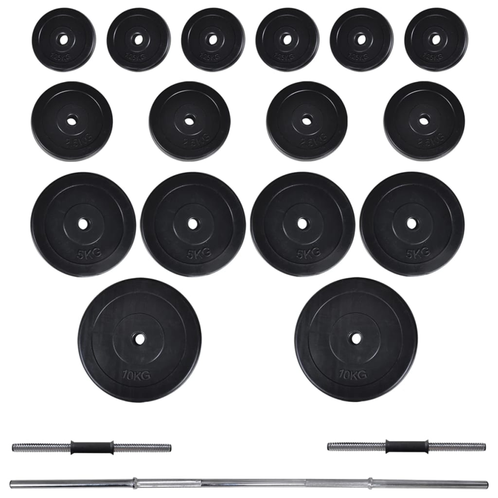 Štangos-Pritūpimų Stovas Su Štanga Ir Hantelių Rinkiniu, 60,5Kg