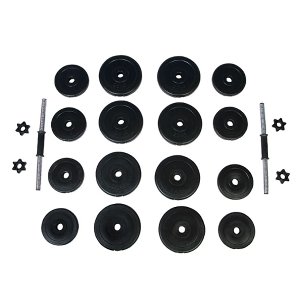 Sulankstomas Svarmenų Suoliukas Ir Štanga Su Svoriais Ir Svarmenimis