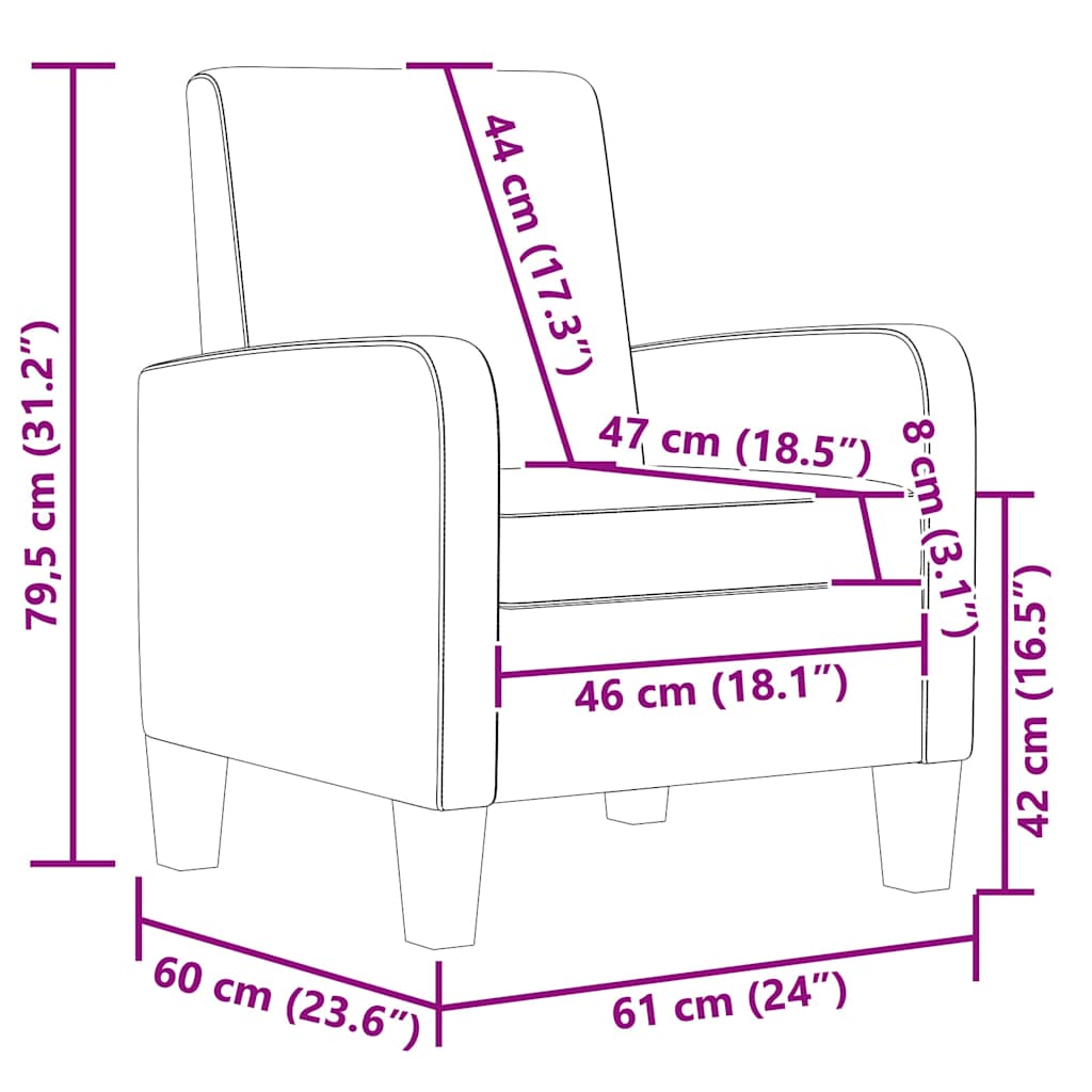 Krėslas, S, Dirbtinė Oda