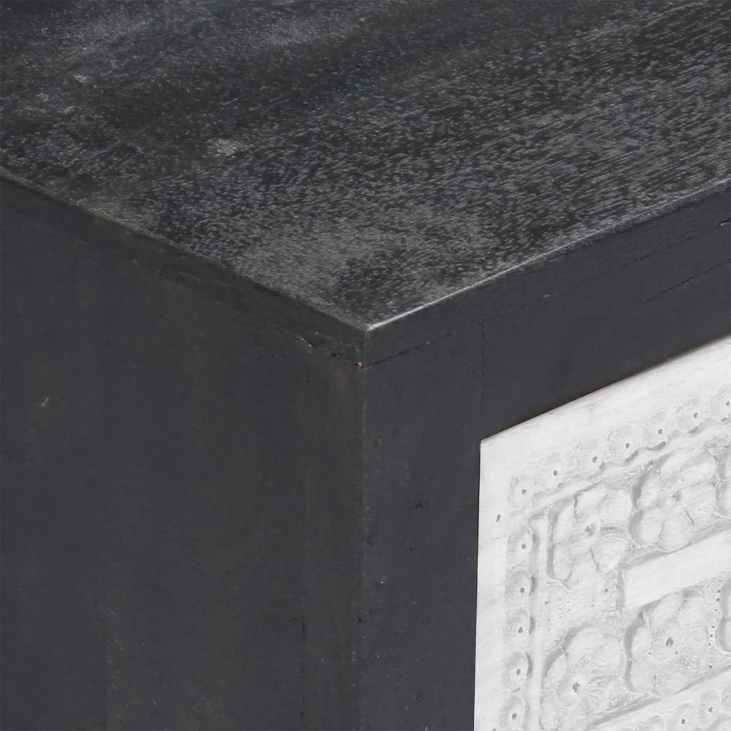 Tv Spintelė, Pilka/Balta, 120X30X40Cm, Mango Masyvas, Raižyta