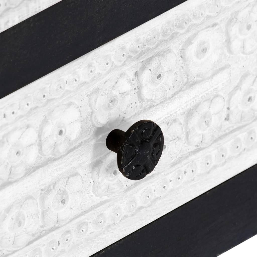 Tv Spintelė, Pilka/Balta, 120X30X40Cm, Mango Masyvas, Raižyta