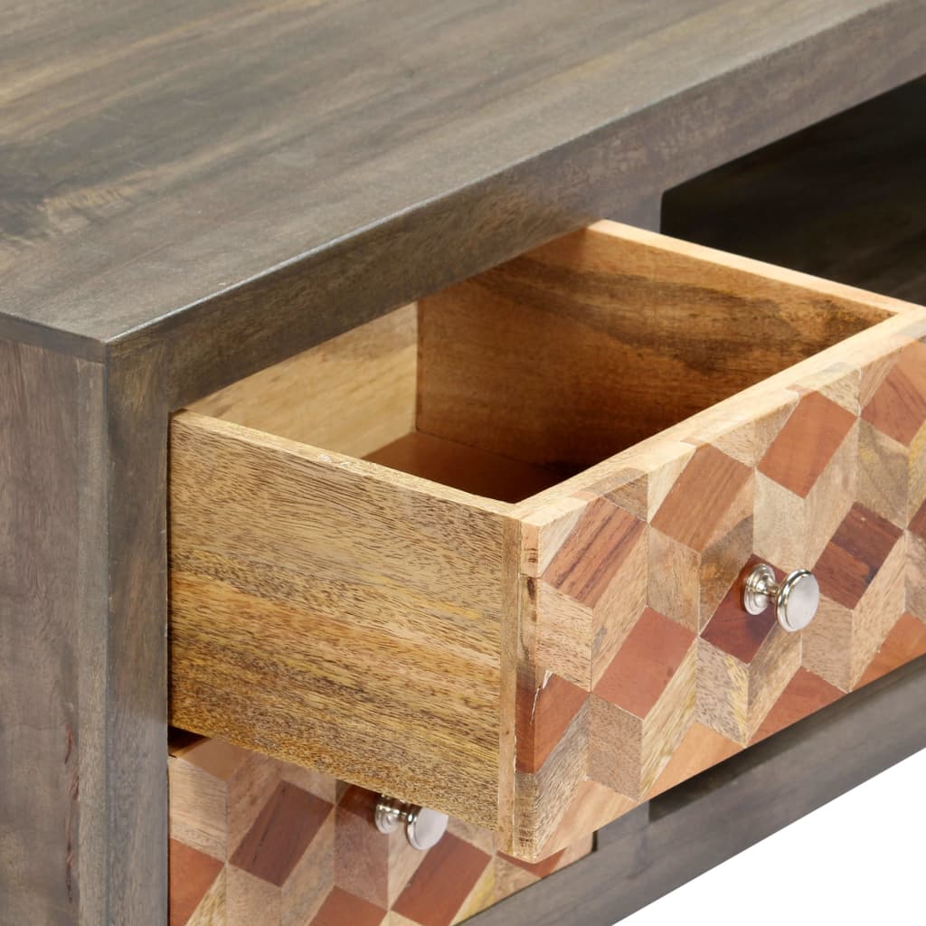 Tv Spintelė, Pilka, 120X30X40Cm, Mango Medienos Masyvas