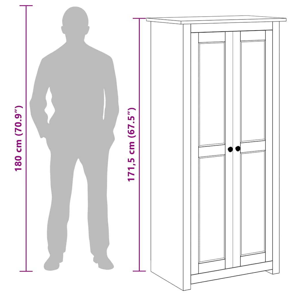 Drabužių Spinta Panama, , 80X50X171,5 Cm, Pušies Med. Mas.