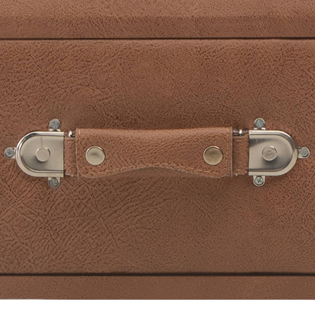 Suoliukas Su Stalčiais, Tamsiai Rudos Sp., 80Cm, Dirbtinė Oda