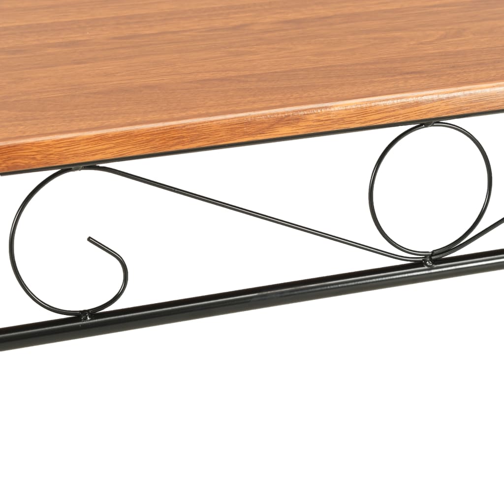 Valgomojo Baldų Komplektas, 7 D., Rudas, Mdf Ir Plienas