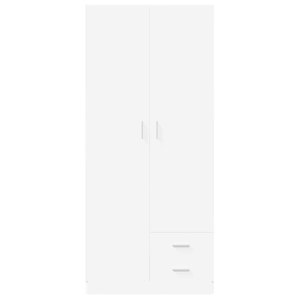 Drabužių Spinta, Baltos Spalvos, 80X52X180Cm, Apdirbta Mediena
