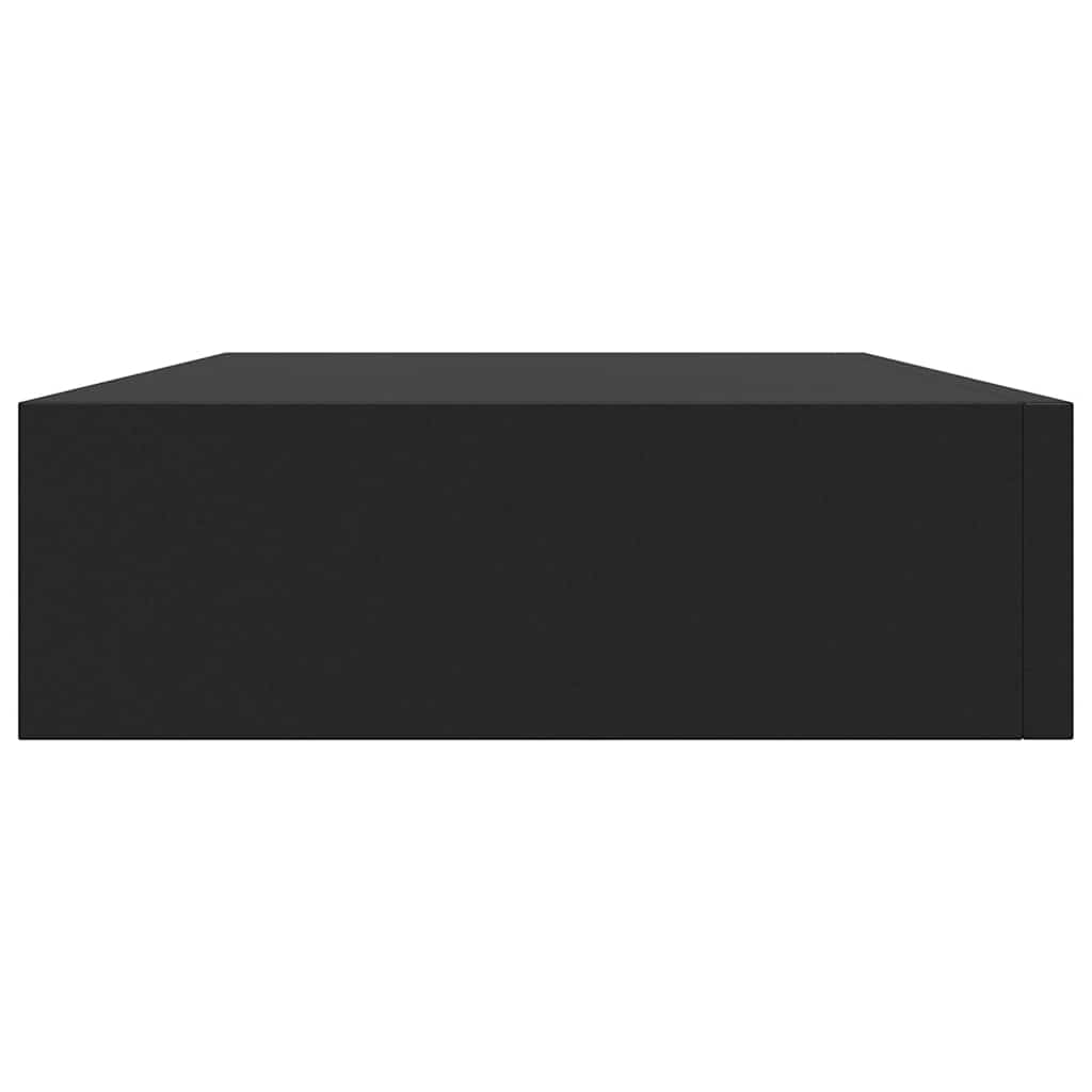 Pakabinama Sieninė Lentyna Su Stalčiumi, Juoda, 48X25X8Cm