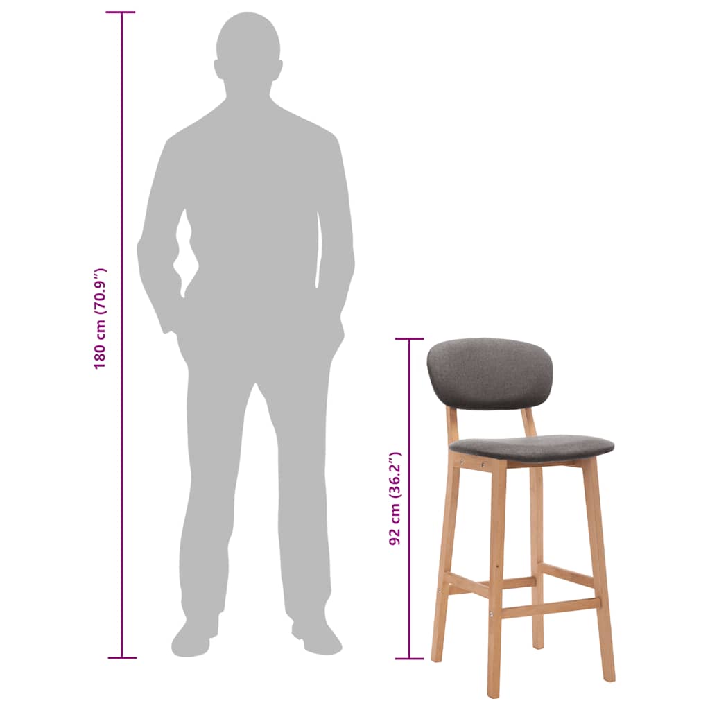 Baro Taburetės, 2Vnt., Šviesiai Pilkos Spalvos, Audinys