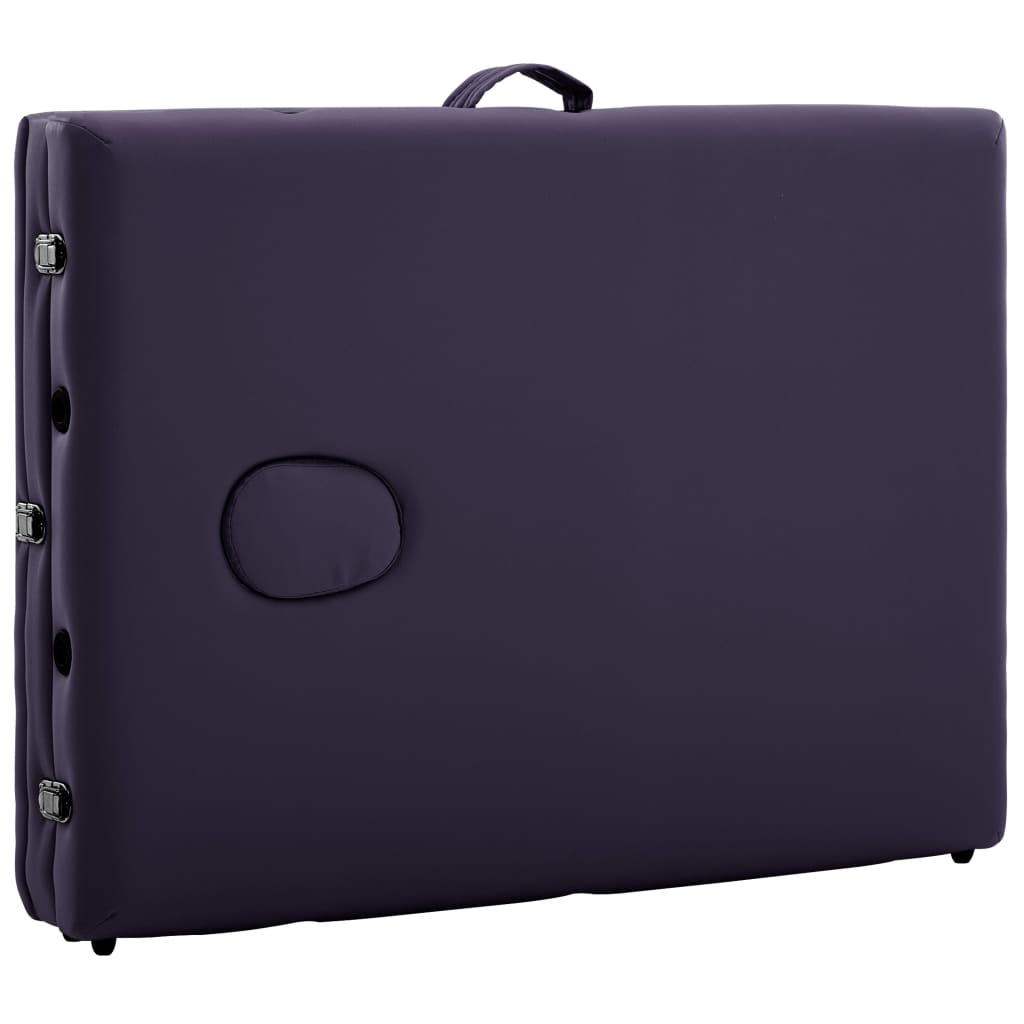 Sulankstomas Masažo Stalas, Violetinis, Aliuminis, 3 Zonų