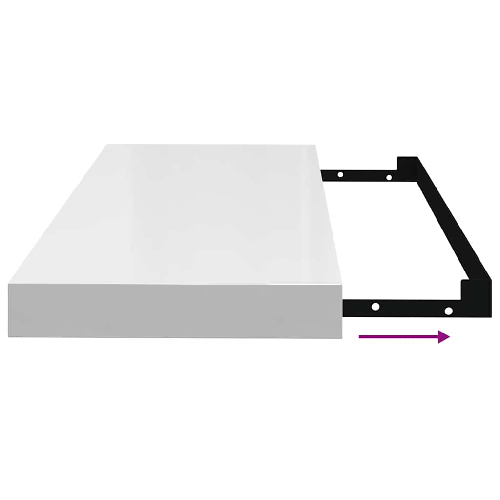 Pakabinamos Lentynos, 4Vnt., Baltos, 60X23,5X3,8Cm, Mdf 60 X 23.5 X 3.8 Cm