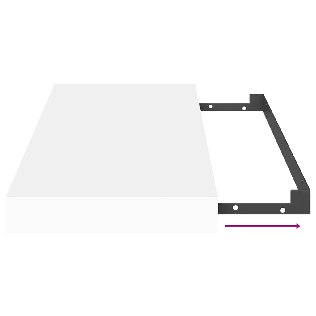 Pakabinamos Sieninės Lentynos, 2Vnt., Baltos, 50X23X3,8Cm, Mdf 50 X 23 X 3.8 Cm