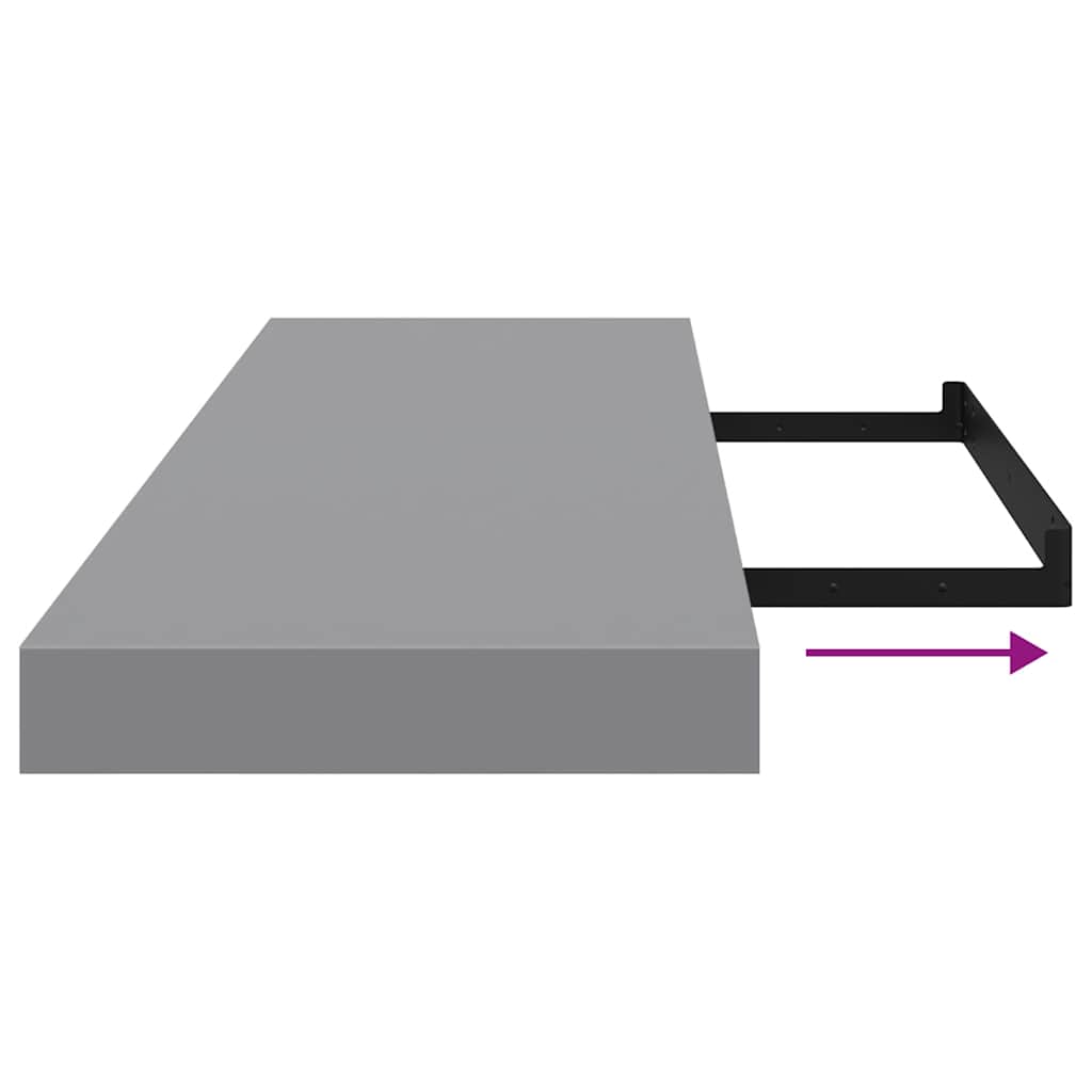 Pakabinama Sieninė Lentyna, Pilkos Spalvos, 80X23,5X3,8Cm, Mdf 80 X 23.5 X 3.8 Cm