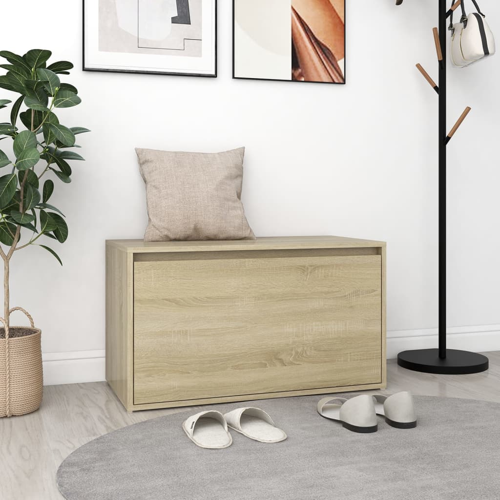 Koridoriaus Suolas Su Stalčių Juodas Ąžuolas 80 X 40 X 45 Cm