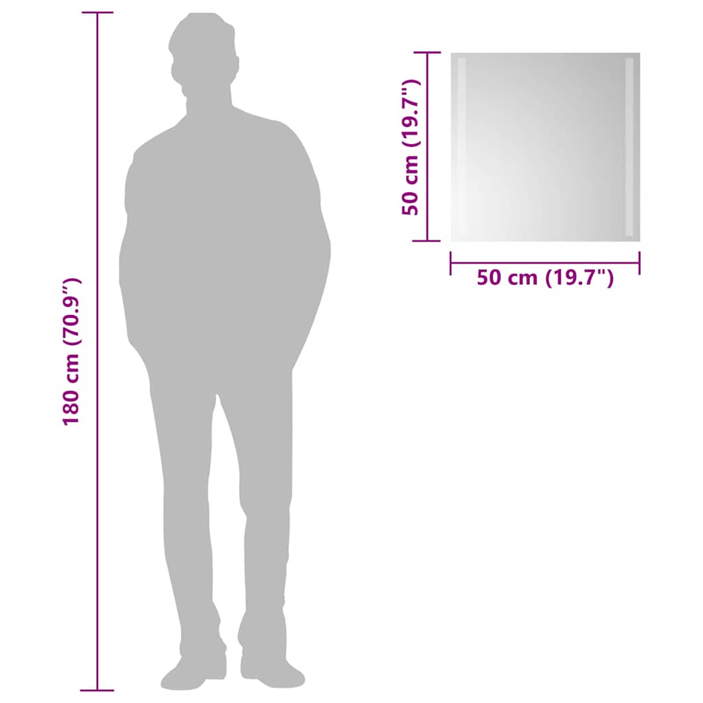 Vonios Kambario Led Veidrodis, 50X50Cm