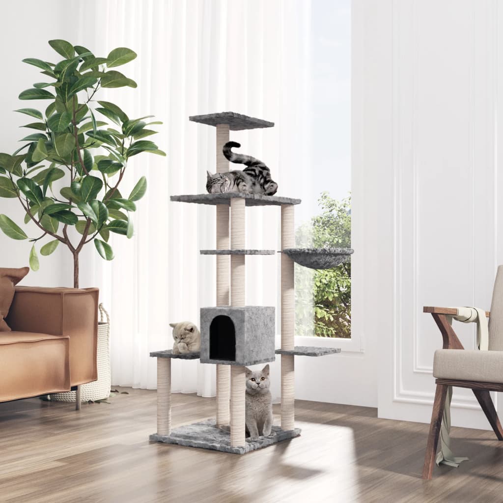 Draskyklė Katėms Su Stovais Iš Sizalio, S Spalvos, 142Cm