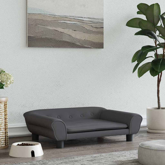 Lova Šunims, Tamsiai Pilkos Spalvos, 70X48X22Cm, Aksomas