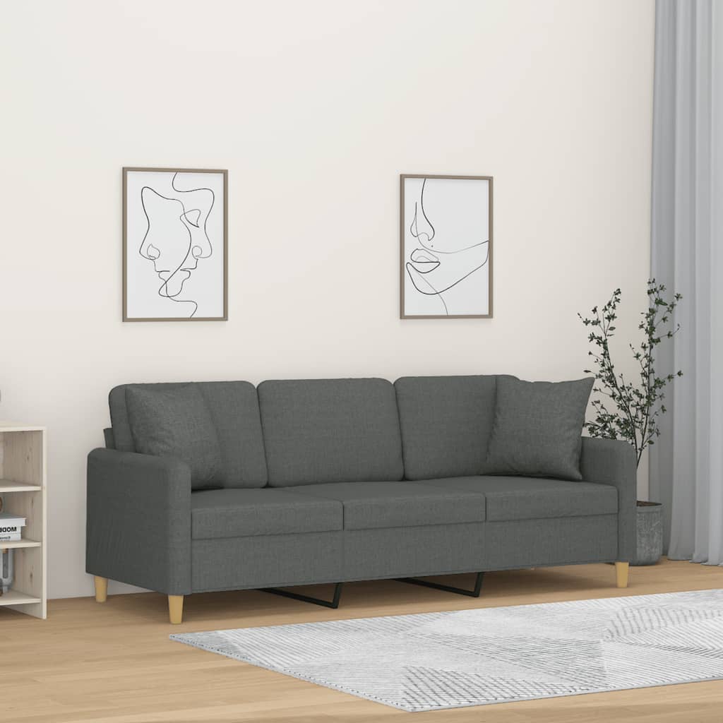 Trivietė Sofa Su Pagalvėlėmis, Spalvos, 180Cm, Audinys
