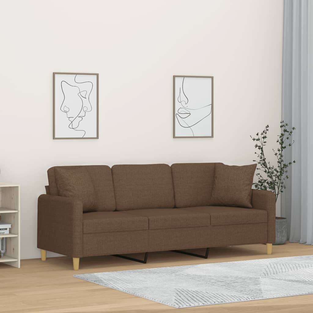 Trivietė Sofa Su Pagalvėlėmis, Spalvos, 180Cm, Audinys
