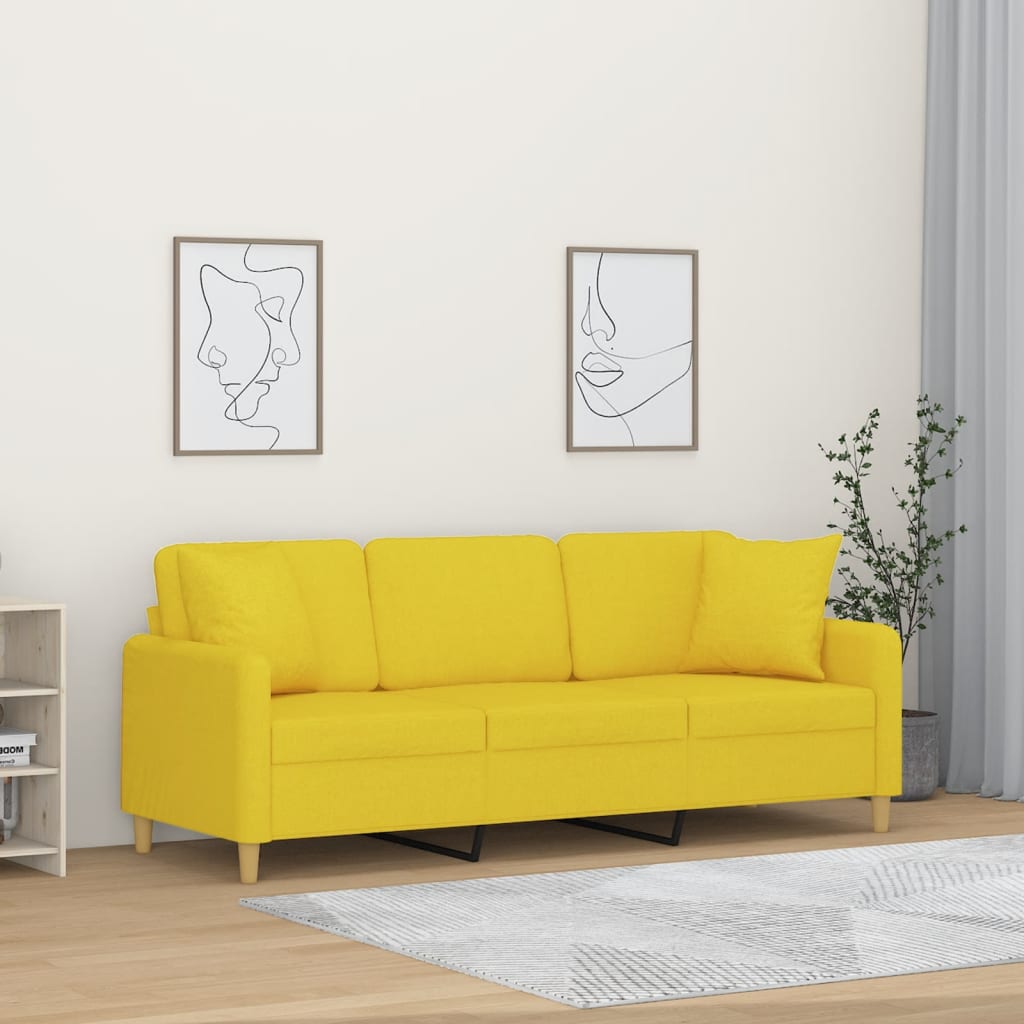 Trivietė Sofa Su Pagalvėlėmis, Spalvos, 180Cm, Audinys
