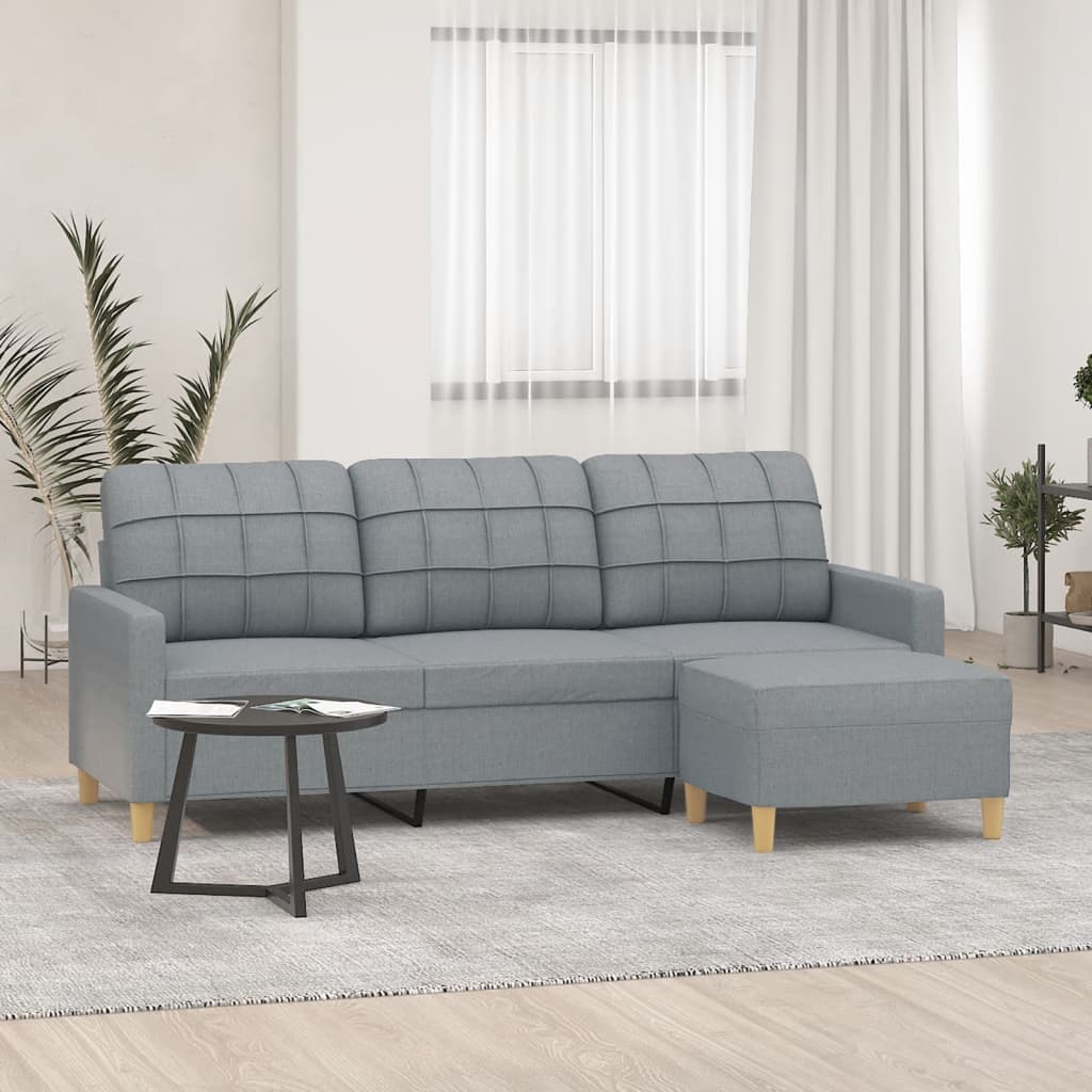 Trivietė Sofa Su Pakoja, Rudos Spalvos, 180Cm, Audinys
