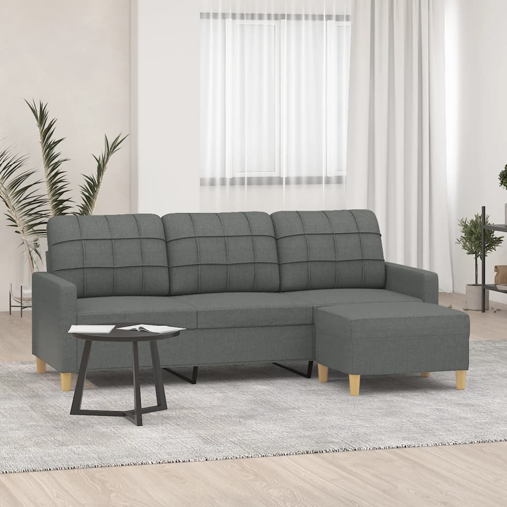 Trivietė Sofa Su Pakoja, Rudos Spalvos, 180Cm, Audinys