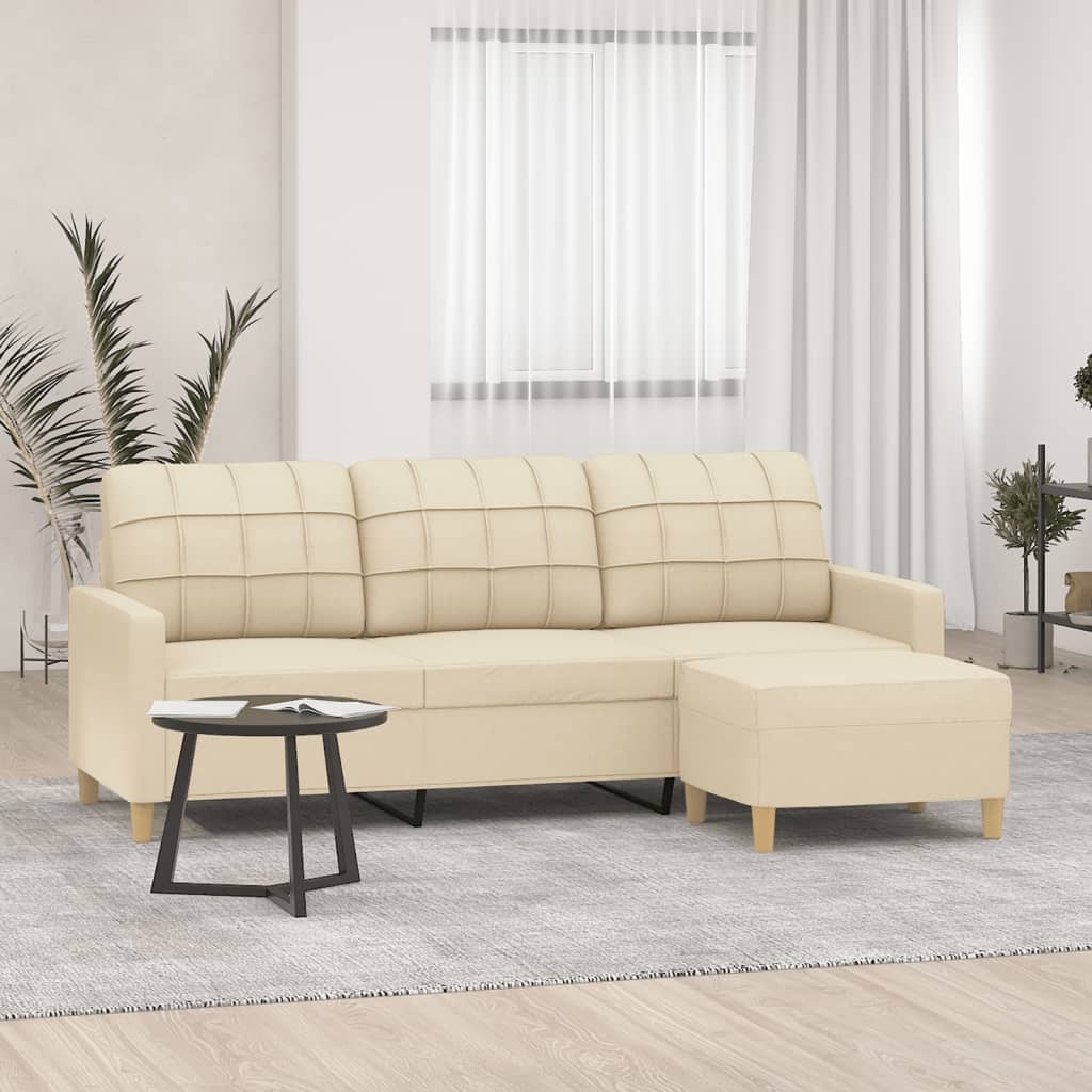 Trivietė Sofa Su Pakoja, Rudos Spalvos, 180Cm, Audinys