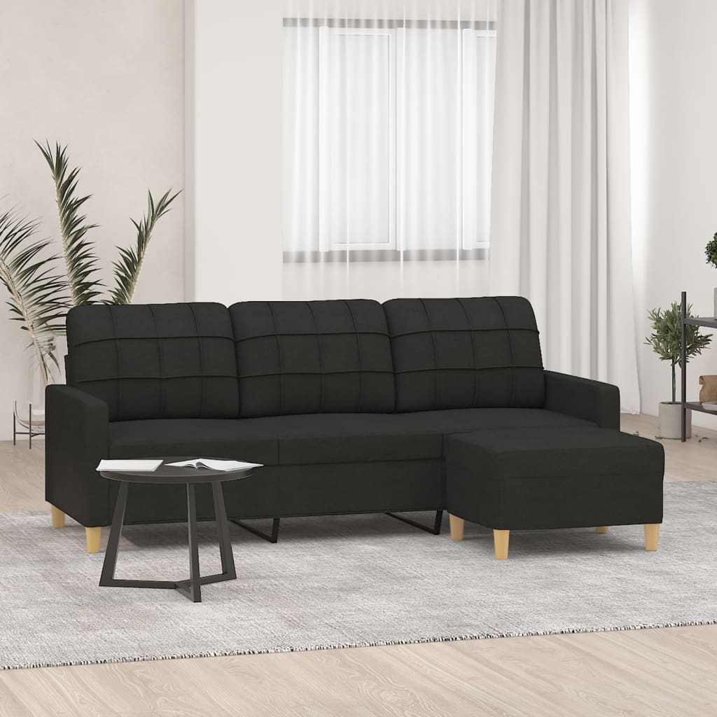 Trivietė Sofa Su Pakoja, Rudos Spalvos, 180Cm, Audinys