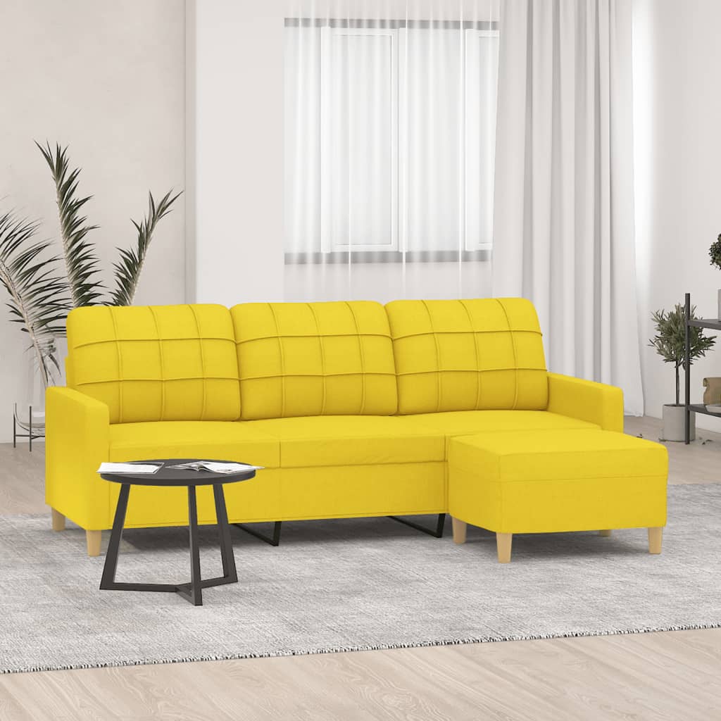 Trivietė Sofa Su Pakoja, Rudos Spalvos, 180Cm, Audinys