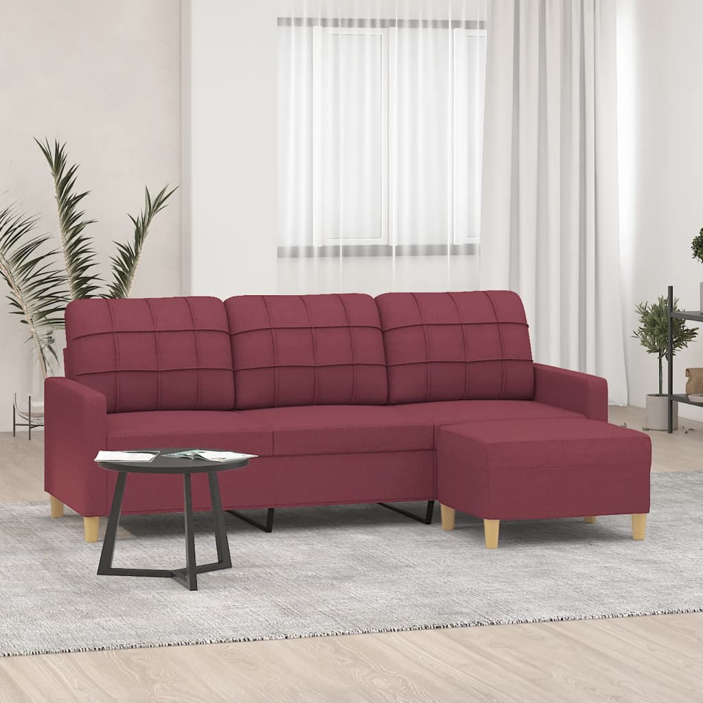 Trivietė Sofa Su Pakoja, Rudos Spalvos, 180Cm, Audinys