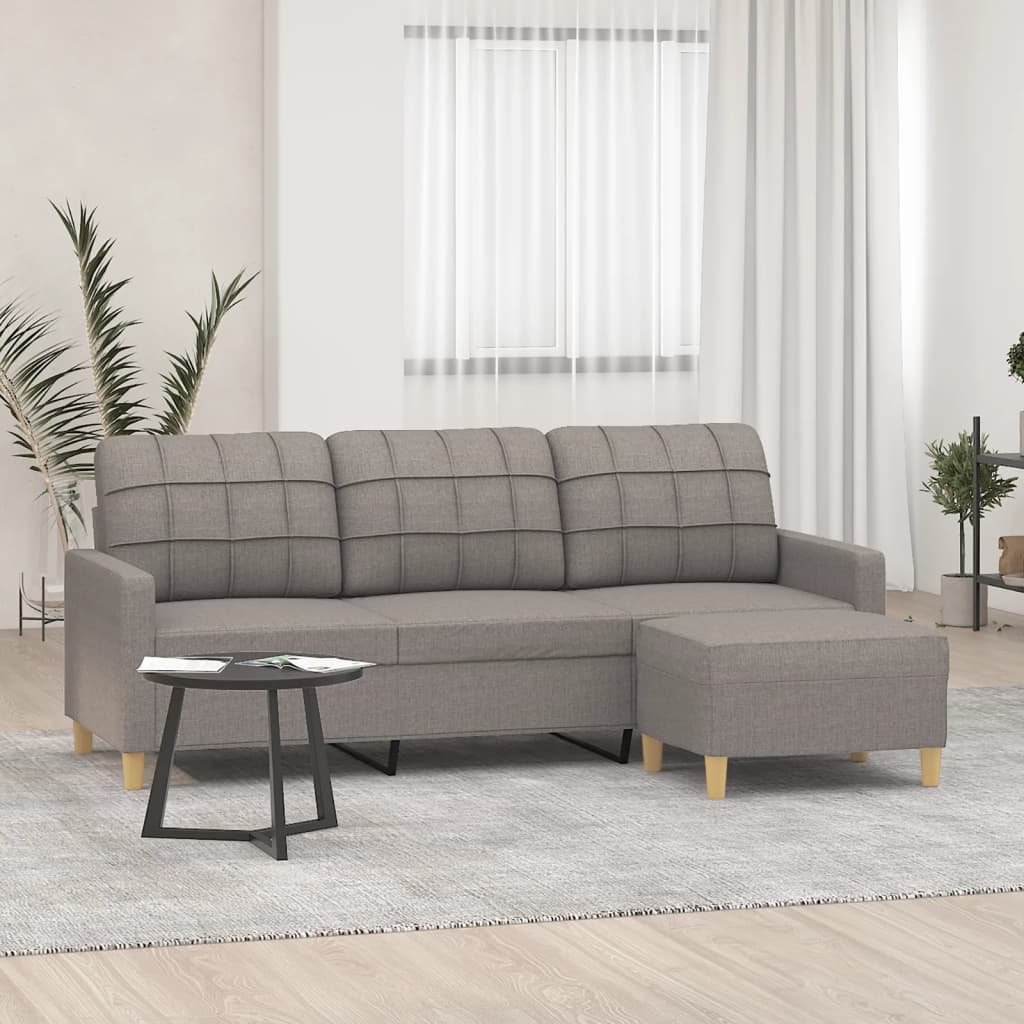 Trivietė Sofa Su Pakoja, Rudos Spalvos, 180Cm, Audinys