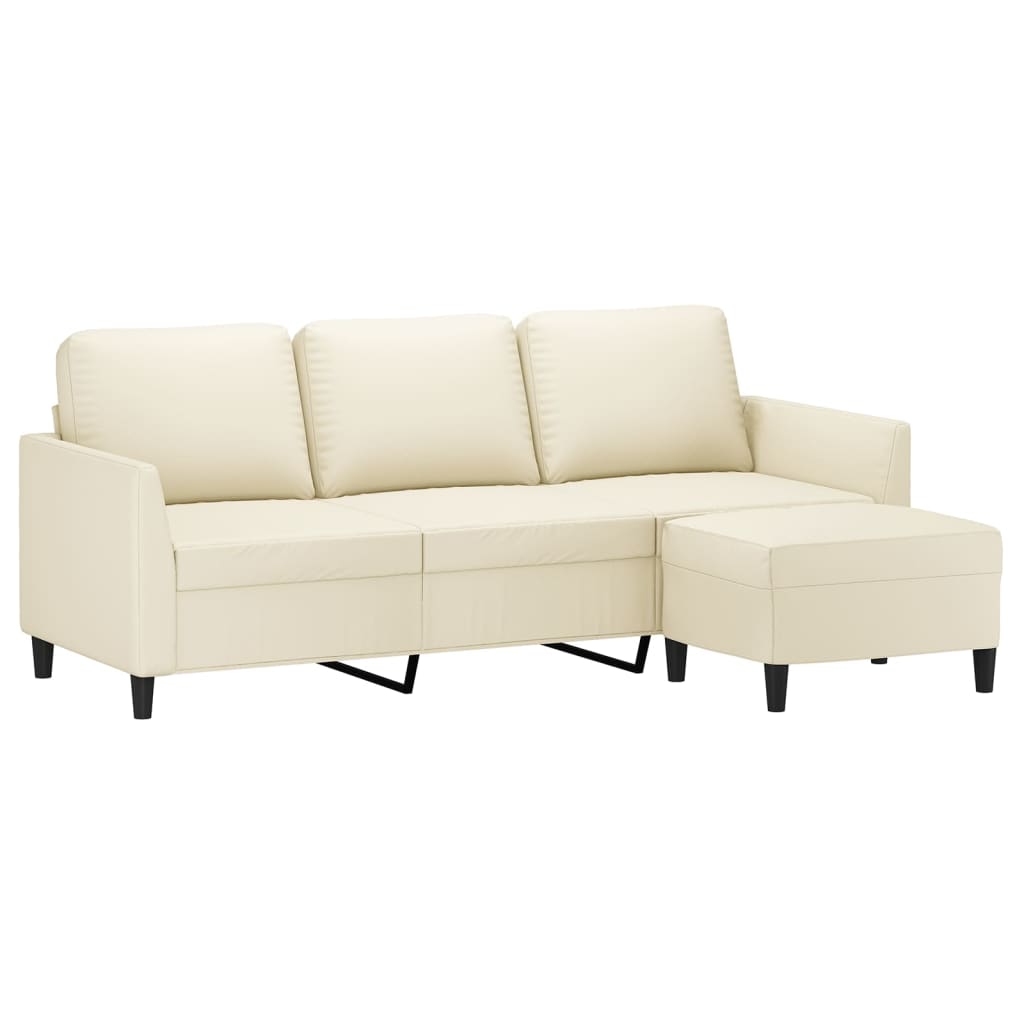Trivietė Sofa Su Pakoja, S Spalvos, 180Cm, Dirbtinė Oda