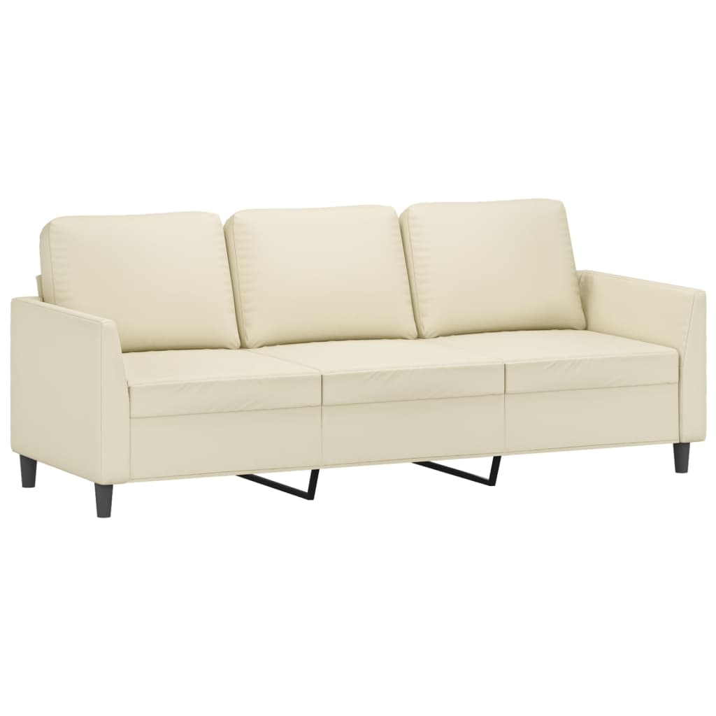 Trivietė Sofa Su Pakoja, S Spalvos, 180Cm, Dirbtinė Oda