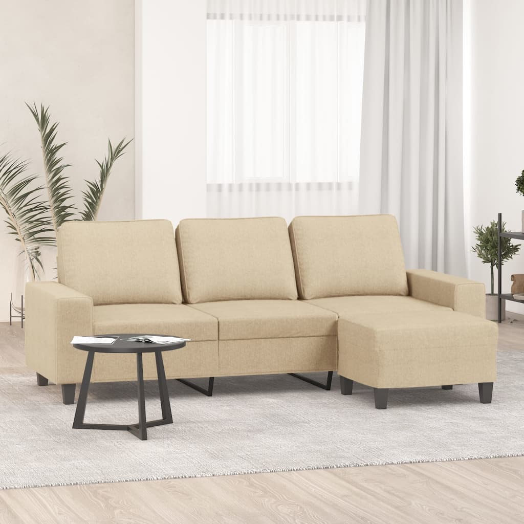 Trivietė Sofa Su Pakoja, Rudos Spalvos, 180Cm, Audinys