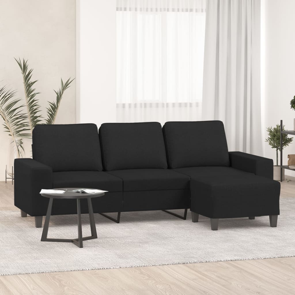 Trivietė Sofa Su Pakoja, Rudos Spalvos, 180Cm, Audinys