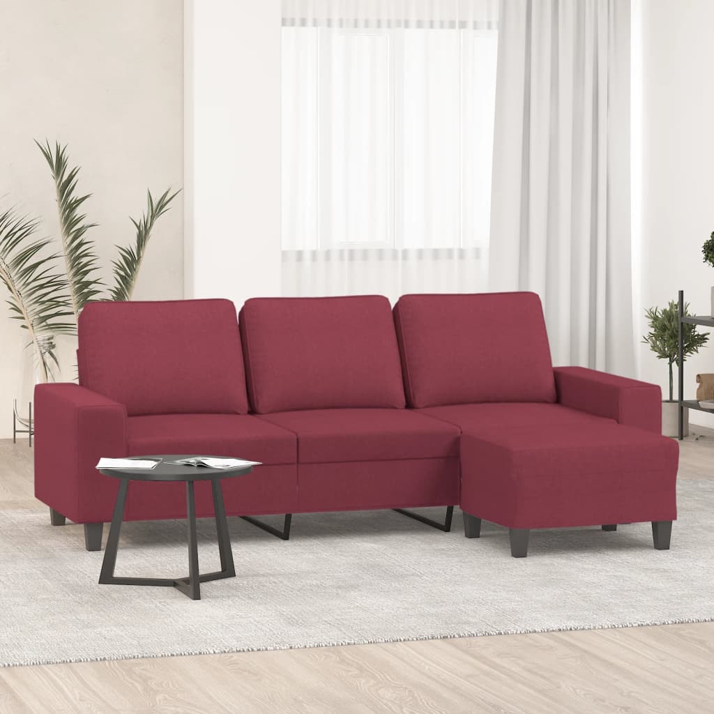 Trivietė Sofa Su Pakoja, Rudos Spalvos, 180Cm, Audinys