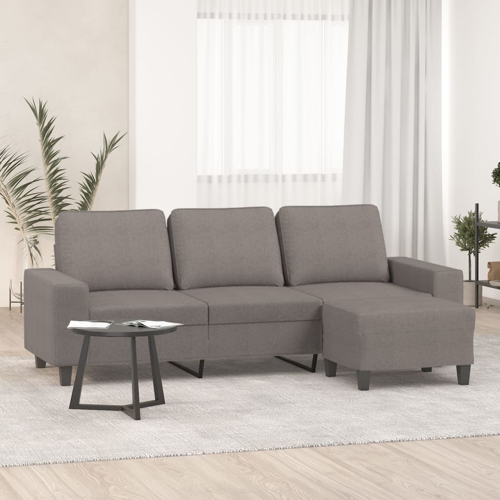 Trivietė Sofa Su Pakoja, Rudos Spalvos, 180Cm, Audinys