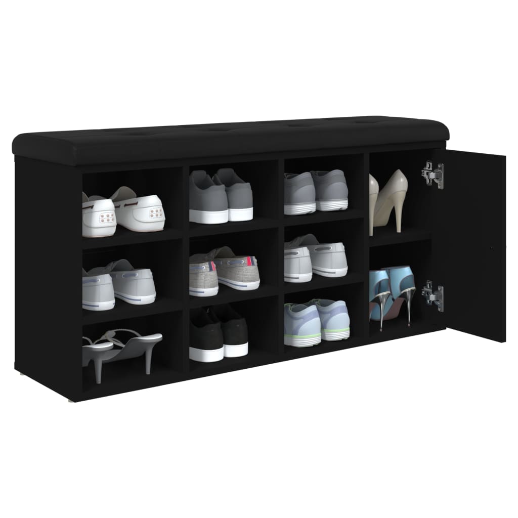 Batų Suoliukas, Juodos Spalvos, 102X32X50Cm, Apdirbta Mediena