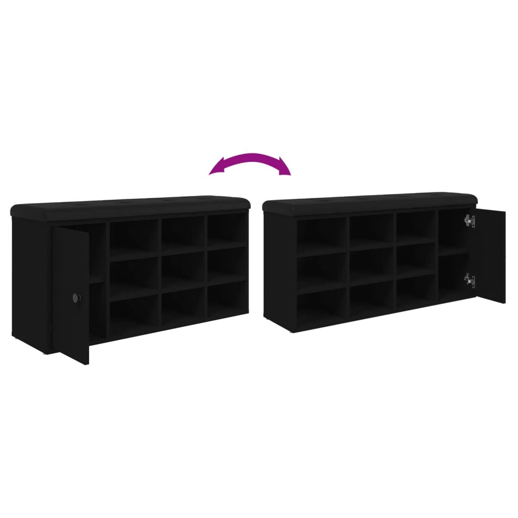 Batų Suoliukas, Juodos Spalvos, 102X32X50Cm, Apdirbta Mediena