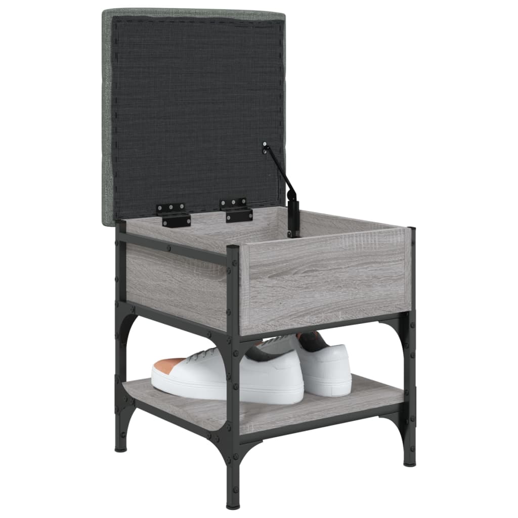 Batų Suoliukas, Pilkas Ąžuolo, 42X42X45Cm, Apdirbta Mediena