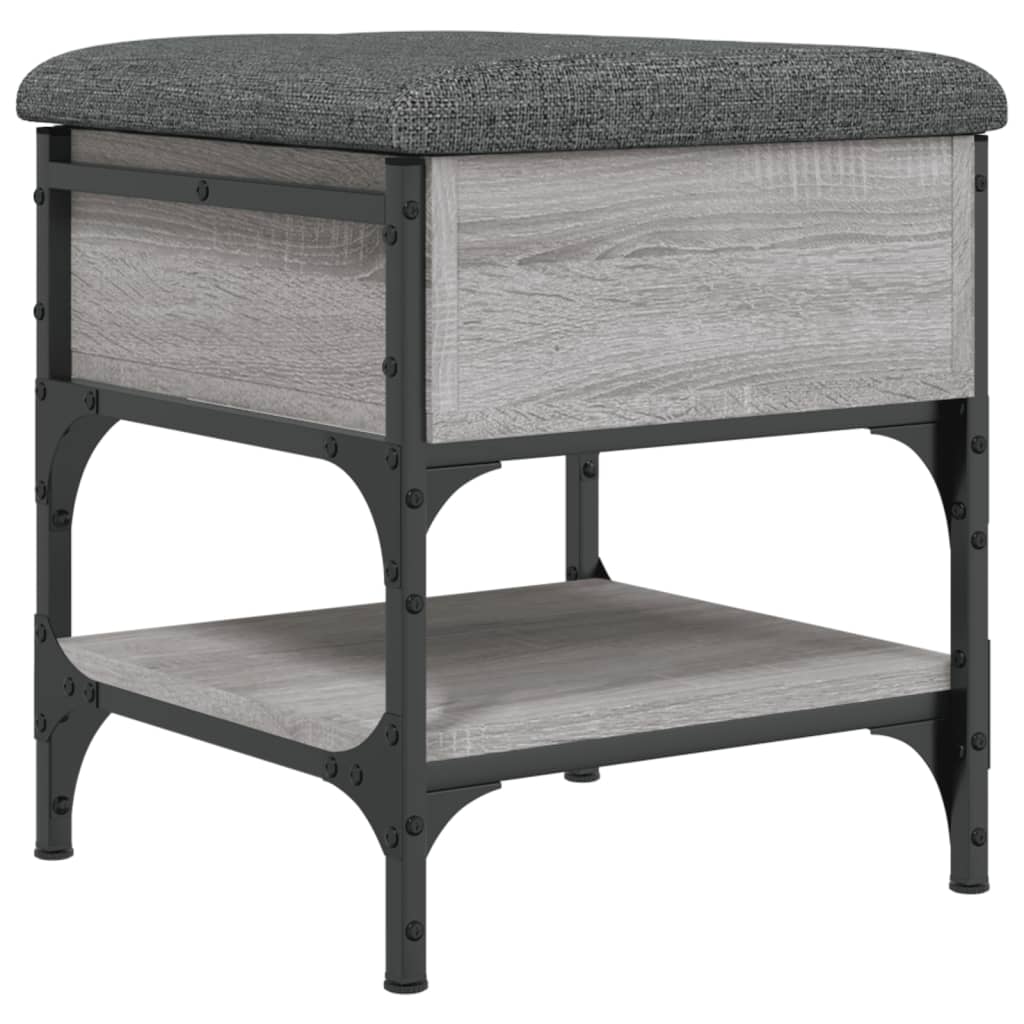 Batų Suoliukas, Pilkas Ąžuolo, 42X42X45Cm, Apdirbta Mediena