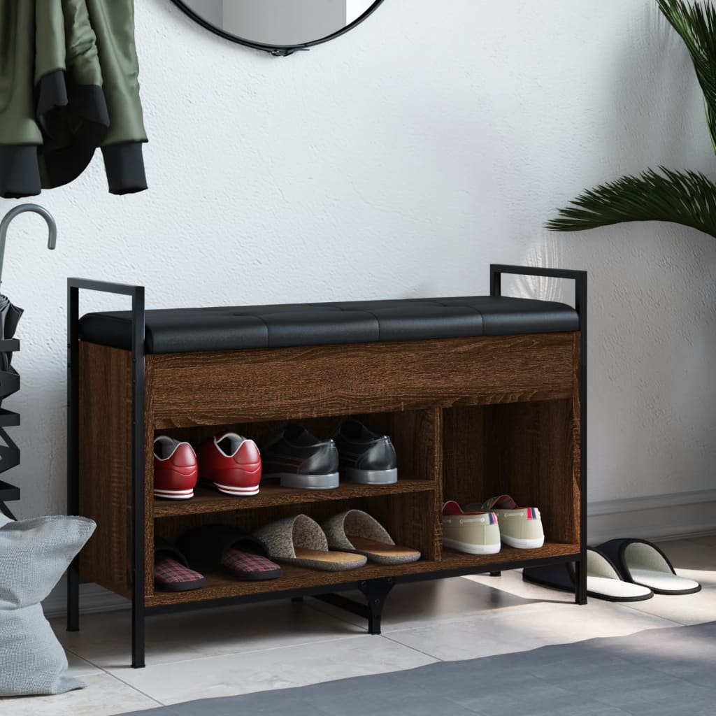 Batų Suoliukas, Rudas Ąžuolo, 85,5X32X57,5Cm, Apdirbta Mediena