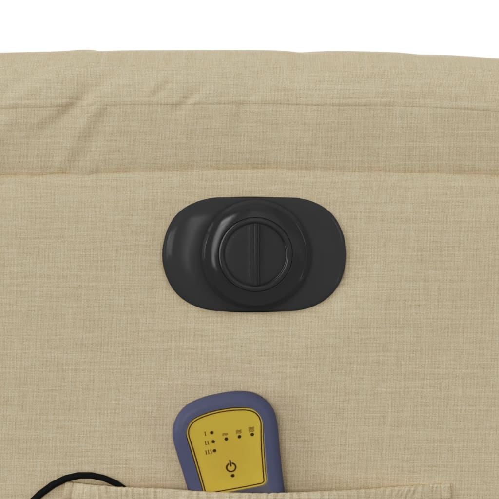 Elektrinis Atlošiamas Masažinis Krėslas, Kreminis, Audinys