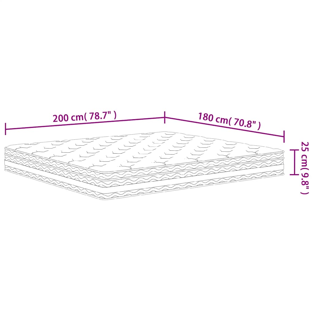Kišeninių Spyruoklių Čiužinys, 180X200Cm, Vidutinio Kietumo